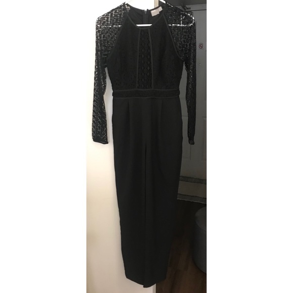 ASOS- Black Embroidered Eyelit Jumpsuit - Picture 2 of 5